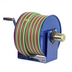 Coxreels 112WL-1-100 100W Series Welding Hand Crank Hose Reel, 100 ft Oxygen-Acetylene Twin Line Welding Hose