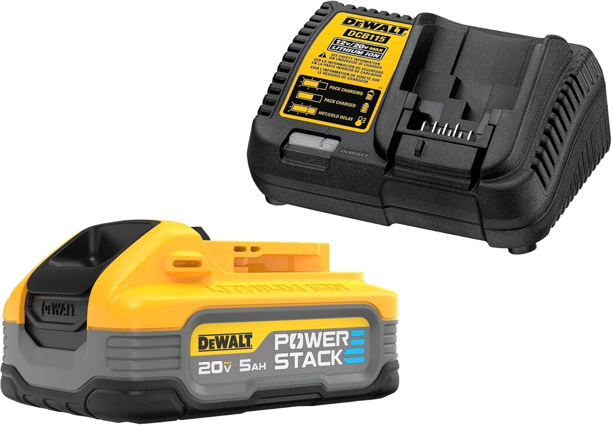 DEWALT DCBP520 Powerstack 20V MAX Battery Starter Kit, Rechargeable, 5Ah, Lithium Ion