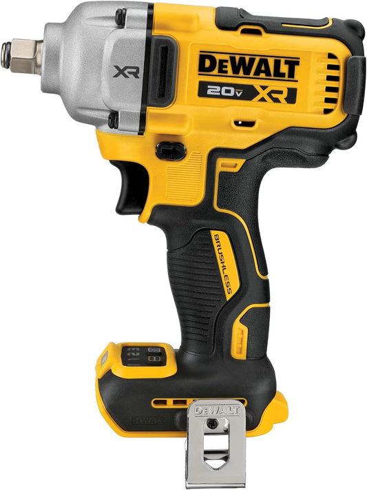 DEWALT DCF891B 20V MAX Cordless Impact Wrench 1/2 Hog Ring LED Work Light Belt Clip Bare Tool Only