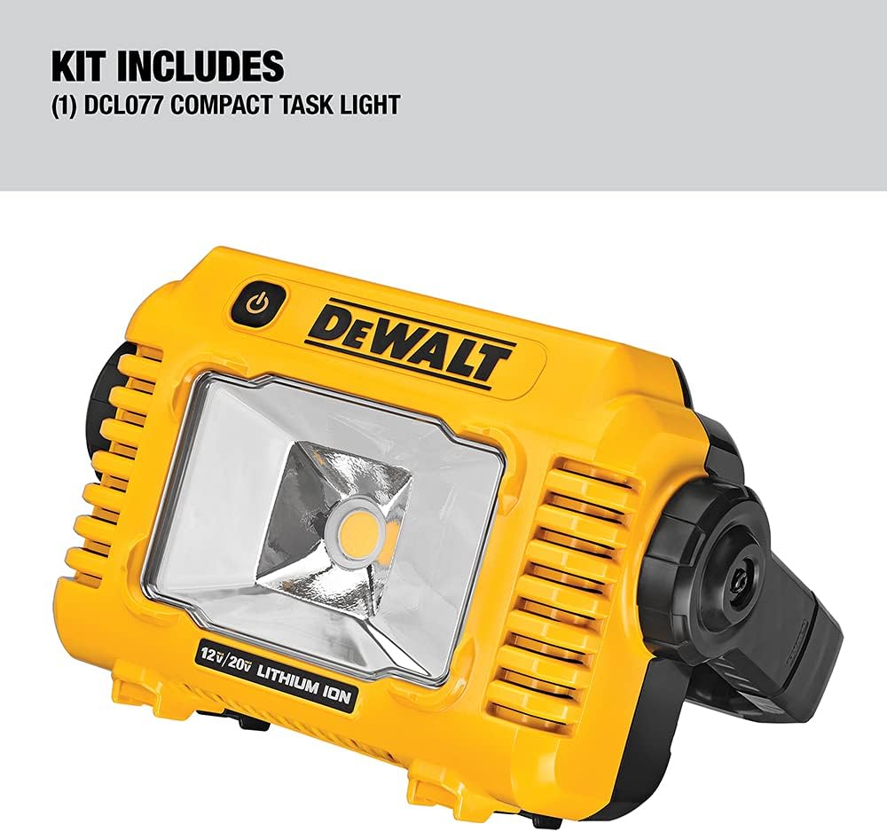 DeWalt DCL077B 12V/20V MAX LED Work Light Compact 360 Degree Rotating Handle 2000 Lumens Cordless Bare Tool