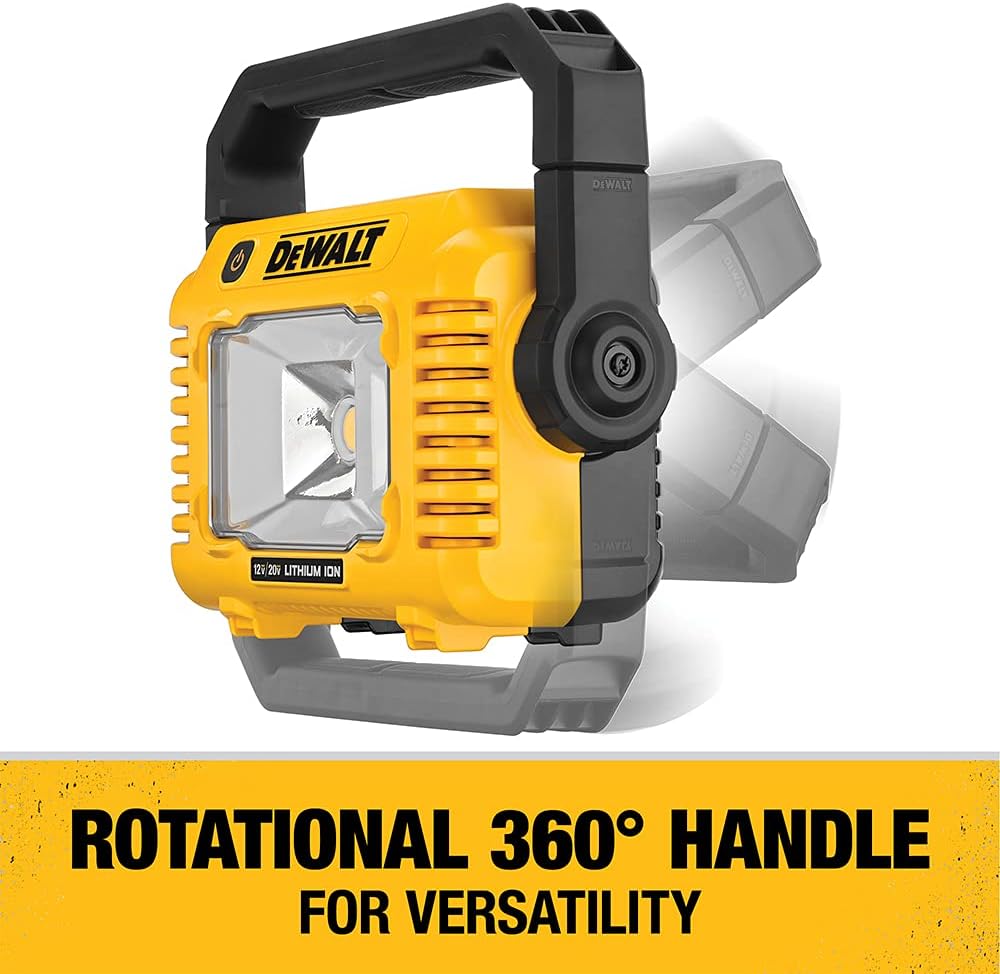 DeWalt DCL077B 12V/20V MAX LED Work Light Compact 360 Degree Rotating Handle 2000 Lumens Cordless Bare Tool