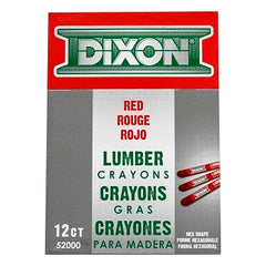 Dixon Ticonderoga 52000 Lumber Crayon 1/2 in dia X 4-1/2 in L Red