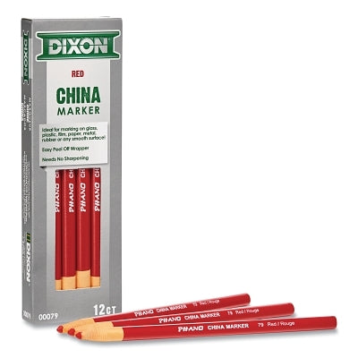 Dixon Ticonderoga 79 Phano China Marker Red 7 in Length Pack of 12