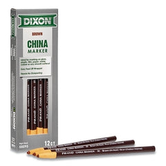 Dixon Ticonderoga 95 Phano China Markers Brown 12 ct