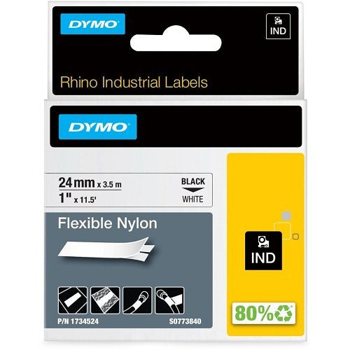 DYMO 1734524 1 Flexible Nylon Rhino Label Tape