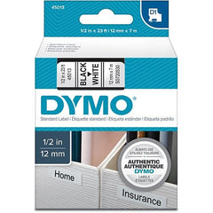 DYMO 45013 D1 Electronic Tape Cartridge White Text on Black Label 23 ft 1/2 in