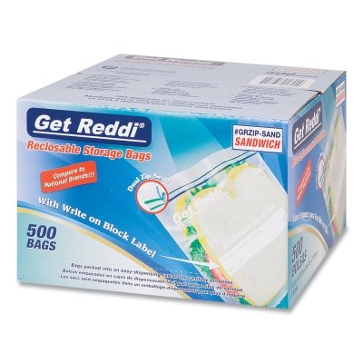 Get Reddi GRZIP-SAND Double Zipper Reclosable Bags 6.5 in x 5.9 in 1.2 mil