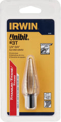 Irwin 15103ZR Unibit Step Drill Bit Titanium Nitride 1/4 to 3/4 by 3/8