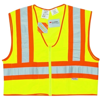 MCR Safety WCCL2LFRL Luminator Class II Flame Resistant Vests Large Fluorescent Lime