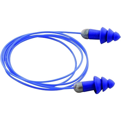 Moldex 6415 Rockets Reusable Earplugs TPE Blue Metal Detectable with Cord