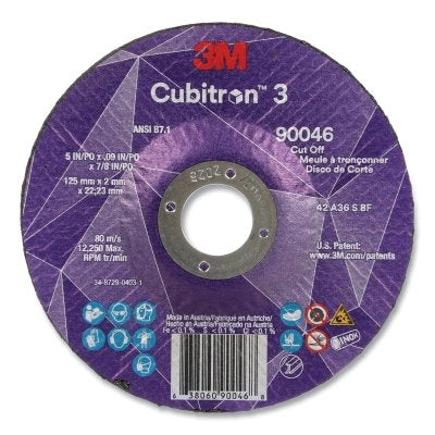 3M 7100304011 Cubitron 3 Cut-Off Wheel 36+ Grit 5 in x 0.09 in x 7/8 in T27