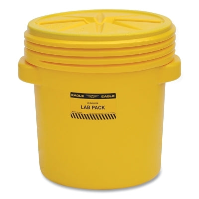 Eagle 1650 Lab Pack Poly Barrel Drum 20 gal Screw-On Lid Yellow