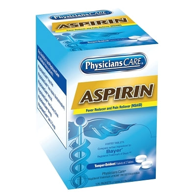 First Aid Only 54034 PhysiciansCare Aspirin 325 mg 2 pk 125 pk per Box