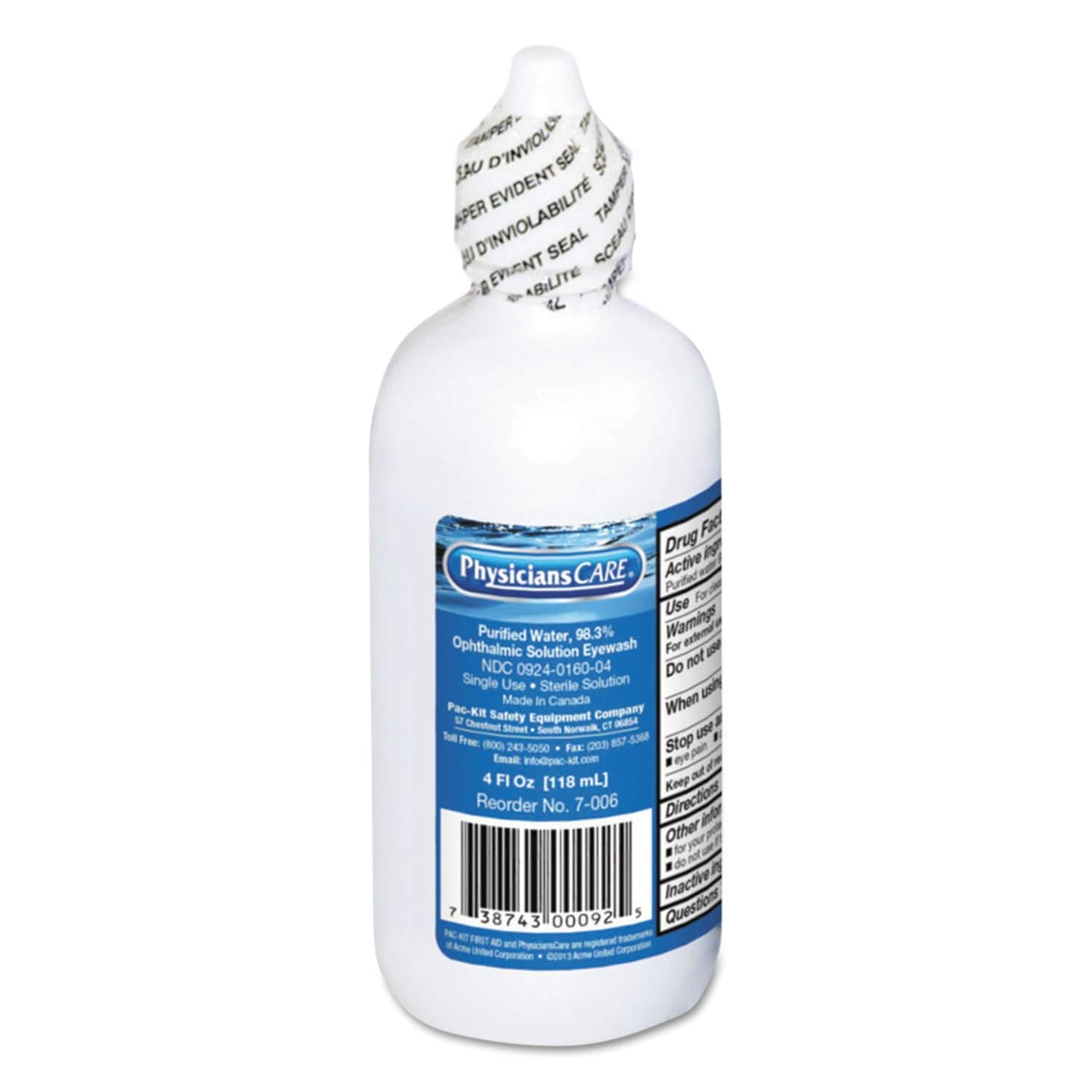 First Aid Only 7-006 PhysiciansCare Eye Wash Solution 4 Ounce Bottle