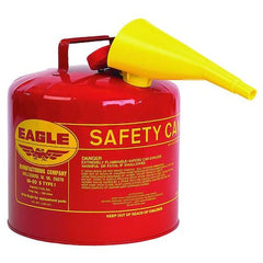 Eagle UI50FS Type I 5 gal Hot Dipped Galvanized Safety Can for Storage in Red