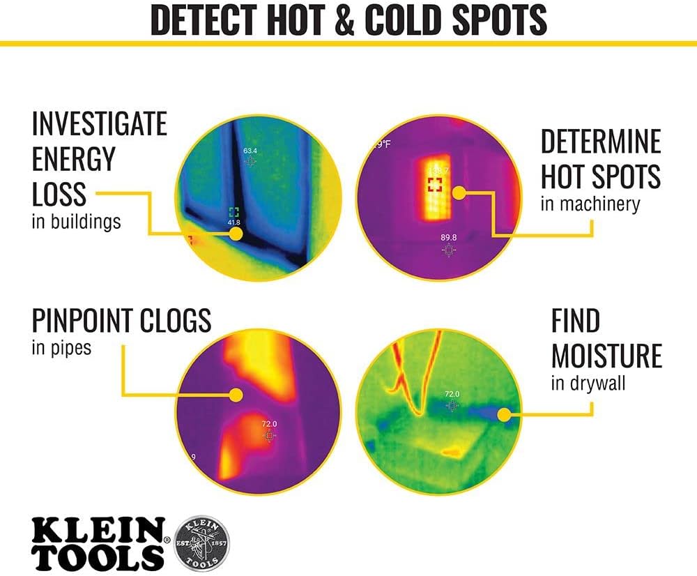 Klein Tools TI220 Thermal Imager for Android Devices 10800 Pixels Three Color Palettes High/Low Temperatures