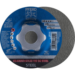 Pferd 61200 CC-GRIND-Solid Steel Grinding Disc 4-1/2 Inches Ceramic 7/8 Inch Arbor 24 Grit