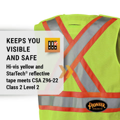 Pioneer V1021260U-5XL Hi-Vis Safety Vest StarTech Reflective Tape Snap Break Away 4 Pockets