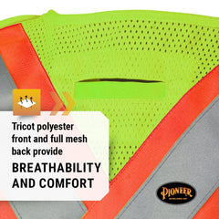 Pioneer V1021260U-5XL Hi-Vis Safety Vest StarTech Reflective Tape Snap Break Away 4 Pockets