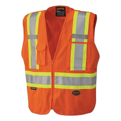 Pioneer V1021150U-L Break Away Zip Vest, Orange, Large