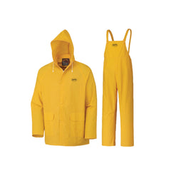 Pioneer V3010460U-M Waterproof PVC Work Suit Medium Yellow Safety Jacket and Bib Pants