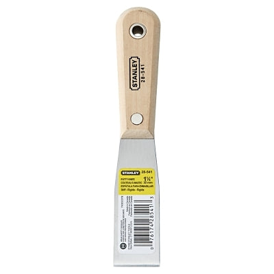 STANLEY 28-541 Wood Handle Putty Knife 1-1/4 inch Stiff Blade