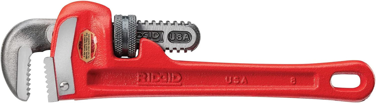 Ridgid 31005 Model 8 Heavy-Duty Straight Pipe Wrench 8-Inch Plumbing Wrench Red