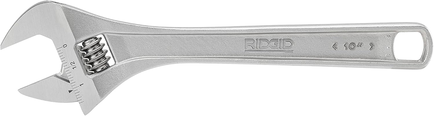 RIDGID 86912 10-Inch Adjustable Wrench Silver Small