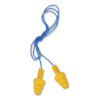 3M 7000002320 E-A-R Ultrafit Earplugs Elastomeric Polymer Yellow Corded Poly Bag 100 PR