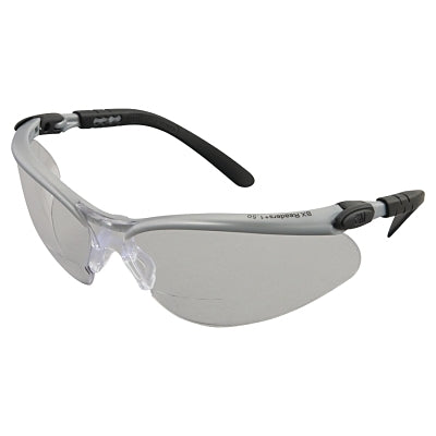 3M 7000127490 BX Safety Eyewear +1.5 Diopter Polycarbon Hard Coat Lenses Silver/Black Frame