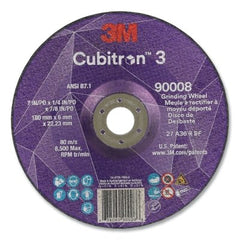 3M 7100313198 Cubitron 3 Depressed Center Grinding Wheel 7 in dia x 1/4 in Thick x 7/8 in Arbor 36+ Grit T27