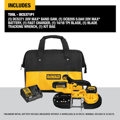 Dewalt DCS371P1 20V MAX Portable Band Saw Kit, Cordless