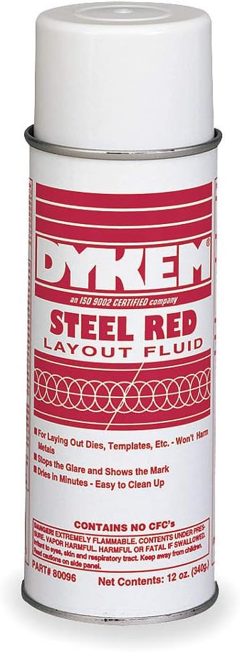 Dykem 80096 Steel Red Layout Fluid - 16 oz Aerosol Can