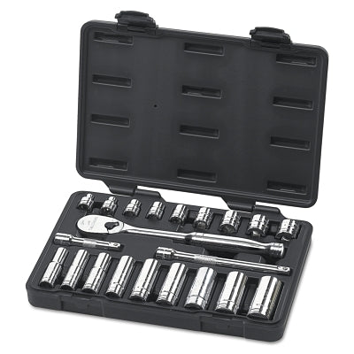 Gearwrench 80557 21 Piece Surface Drive Socket Sets With 84 Tooth Ratchet 3/8 in 6 & 12 Point