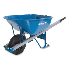 Jackson Professional Tools M6SFFKB Steel Contractors Wheelbarrow 6 cu ft 1 Knobby Flatt Free Tire Blue