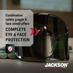 Jackson Safety 21001 GPL530 Premium Goggle with Detachable Face Shield Anti-Fog Coating Shade 3 IR Lens Green