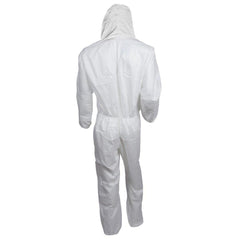 KleenGuard 49113 A20 L Size Fabric Coverall with Hood in White