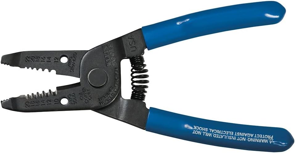 Klein Tools 1011 Multi-Purpose Wire Stripper and Cutter, Made in USA, 10-20 AWG Solid, 12-22 AWG Stranded