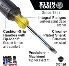 Klein Tools 601-8 3/16-Inch Cabinet Tip Screwdriver 8-Inch