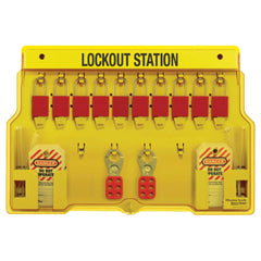 Master Lock 1483BP1106 Lockout Tagout Padlock Station Includes 4 Aluminum Padlocks