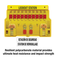 Master Lock 1483BP1106 Lockout Tagout Padlock Station Includes 4 Aluminum Padlocks