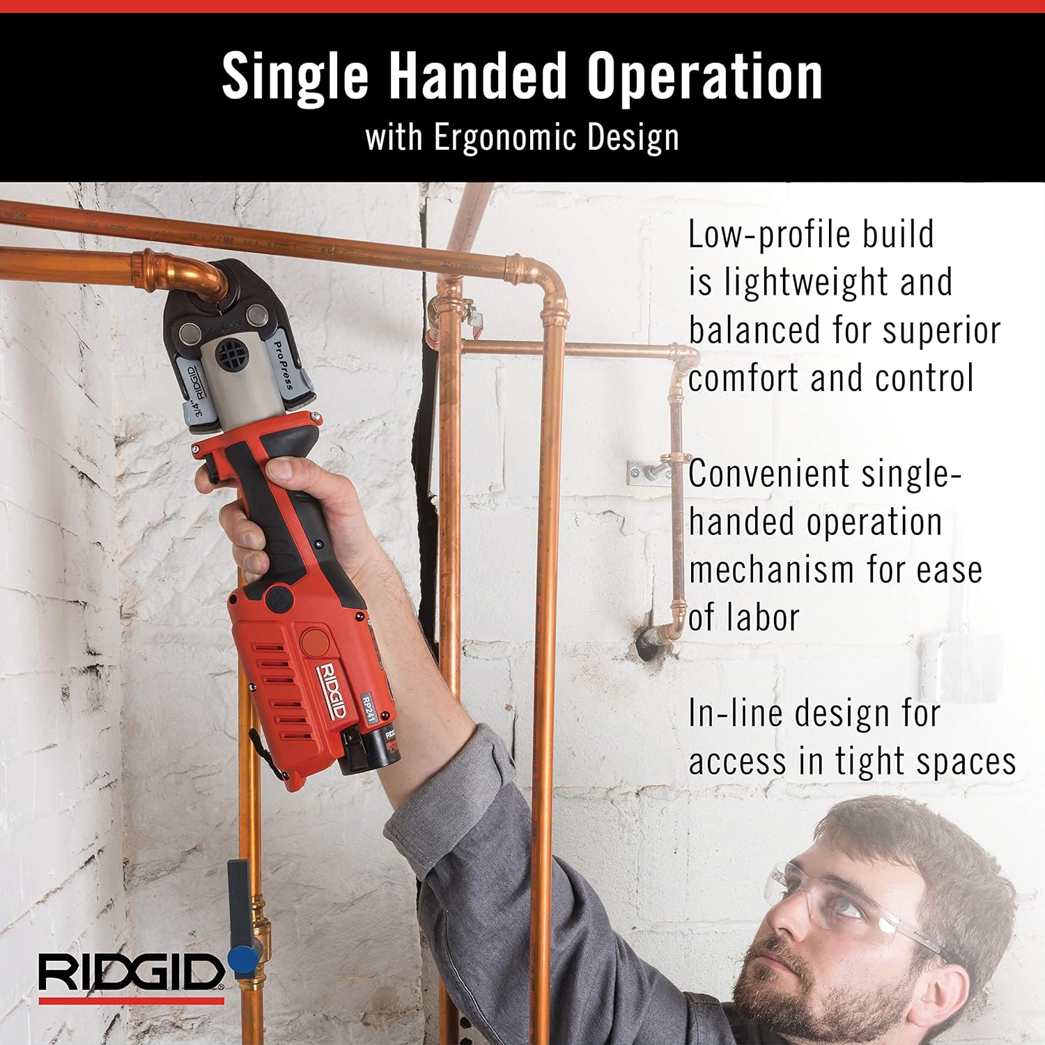 Ridgid 57373 RP 241 Press Tool Kit with Bluetooth, 1/2-1 Jaws