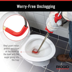 Ridgid 59787 Toilet Auger with Unclogging 3-Foot Snake and Bulb Head