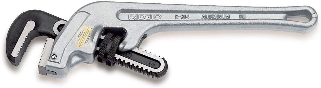 RIDGID 90117 E-914 Aluminum End Pipe Wrench 14-inch Plumbing Wrench Silver