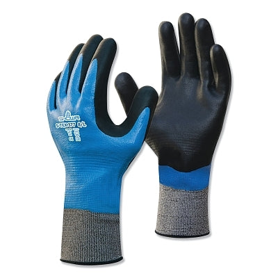 Showa S-TEX377S-06 Nitrile Cut Resistant Gloves Size S 4 ANSI/ISEA Cut Level Black Blue