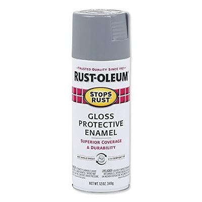 Rust-Oleum 7786830 Stops Rust Protective Enamel Spray Paint 12 oz Aerosol Can Smoke Gray Gloss Finish