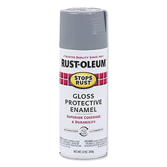 Rust-Oleum 7786830 Stops Rust Protective Enamel Spray Paint 12 oz Aerosol Can Smoke Gray Gloss Finish