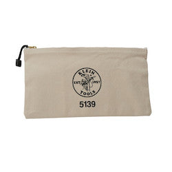 Klein Tools 5139 Canvas Zipper Bag 12.5 x 7 x 0.7 Inches Heavy Duty Brass Zipper