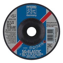 PFERD 61114 Performance Line SG Depressed Center Wheel 30 Grit Aluminum Oxide 4-1/2 in 1/4 in THK