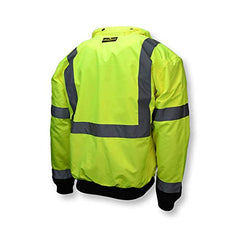 Radians SJ110B-3ZGS-5X Two-in-One High Visibility Bomber Safety Jacket 5X-Large Safety Green